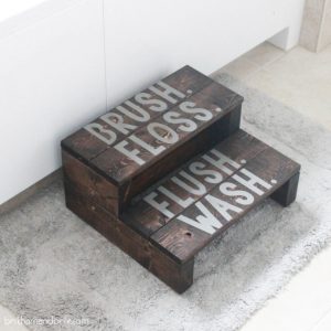 2x4 wooden bathroom step stool