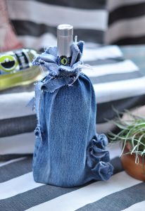 Denim Wine Gift Bag