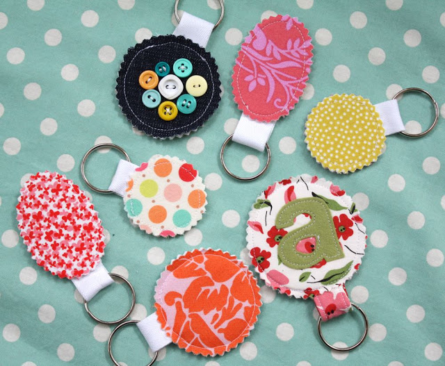 Fabric Scrap Keychains