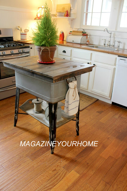 From Wash Tub to Kitchen Island