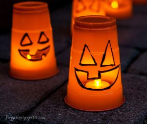 Halloween Luminaries from Plastic Cups