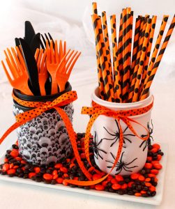 Halloween Mason Jar Party Table Decorations