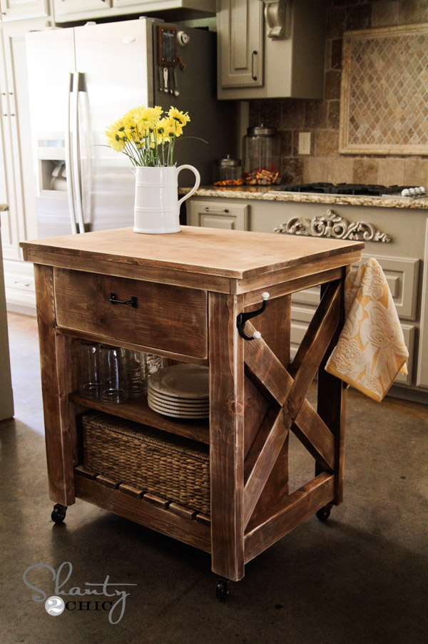 Kitchen Island Inspired by Pottery Barn