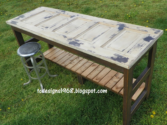 Kitchen Island Made From an Old Door