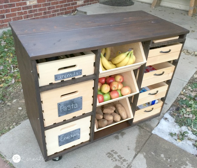 Kitchen Island with Pantry Storage