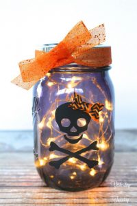 Lighted Halloween Mason Jar