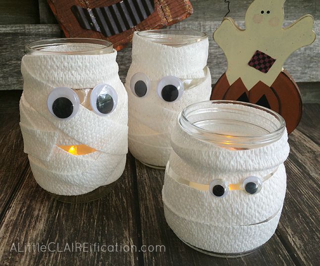 Mason Jar Mummy Luminaries