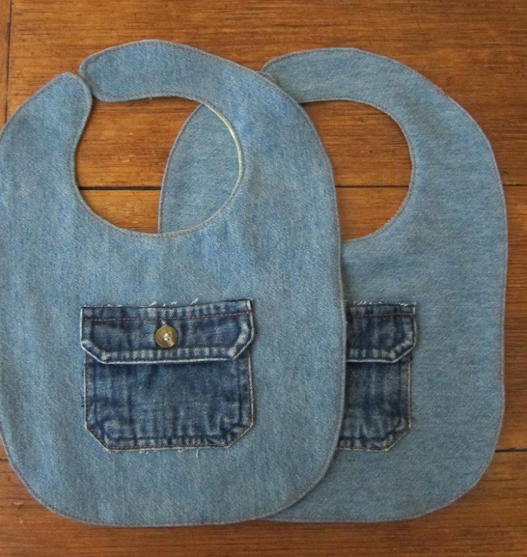 Old Denim Baby Bibs