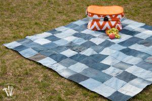 Water-Resistant Upcycled Jeans Picnic Blanket