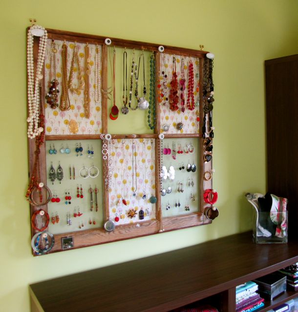 Window frame jewelry display