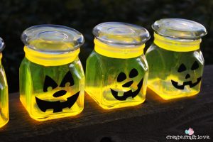 Glow in the Dark Pumpkin Jars