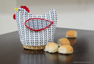 quilted chicken bread basket cover