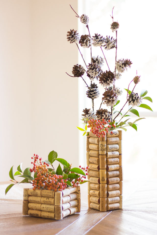 wine cork vases