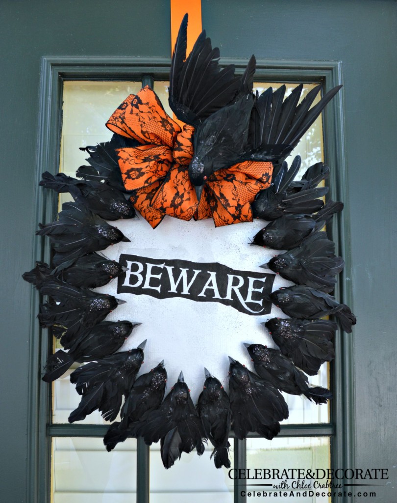 Halloween Wreath With Creepy Crows