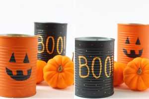 Halloween Tin Can Candle Holder
