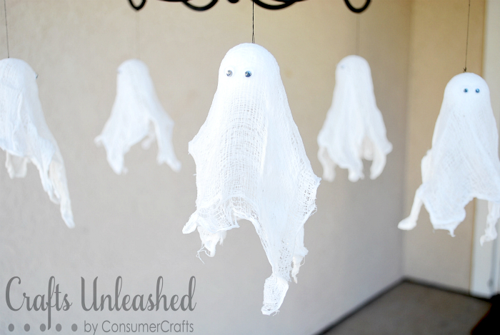 Hanging Cheesecloth Ghosts