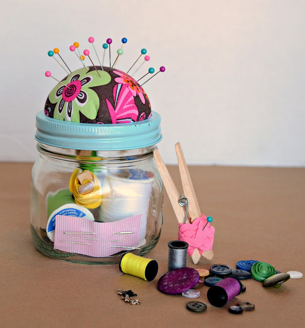Sewing Kit Gift in a Jar