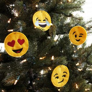 Embroidered Emoji Ornaments