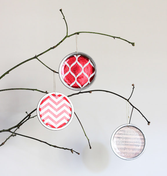 Mason Jar Lid Ornaments