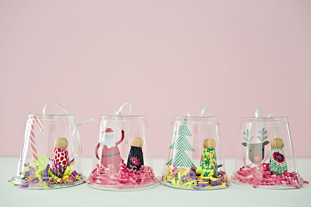Plastic Cup Snow Globe Ornaments