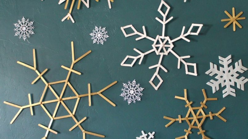 popsicle sticks snowflakes