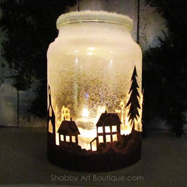 Chirstmas Township Candle Jar