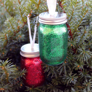 Glitter Mason Jar Ornaments