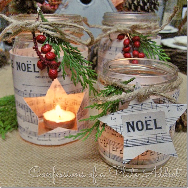 Sheet Music Christmas Candles