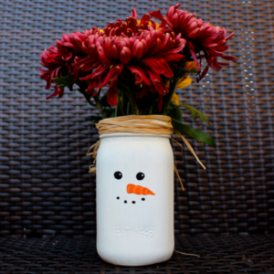 Snowman Mason Jar Vase