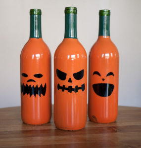 Glass Bottle Jack-o-Lanterns