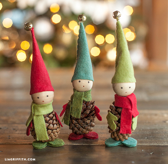 Felt and Pine Cone Elves