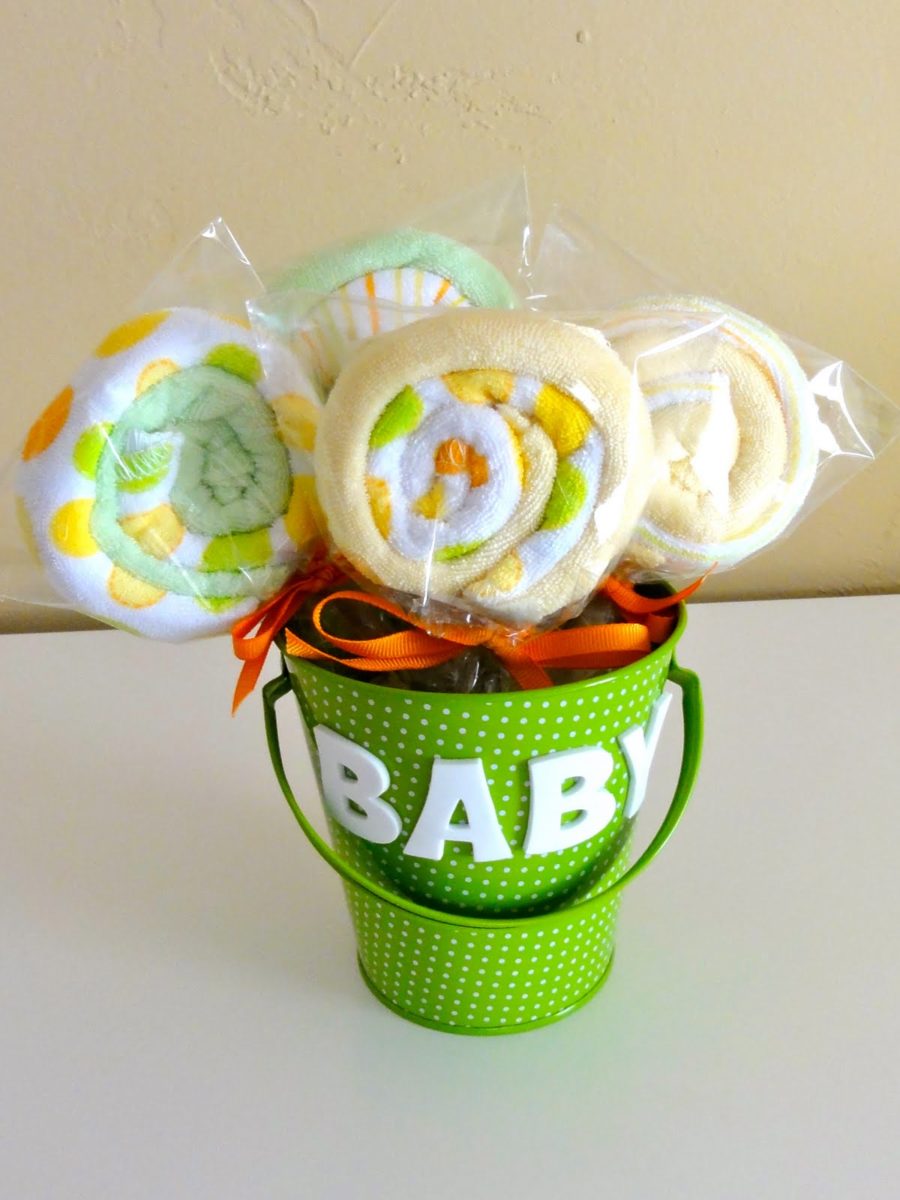 Baby Washcloth Lollipops