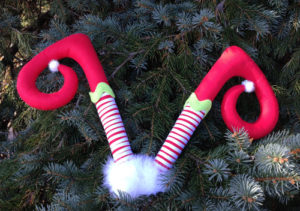 Diving Elf Legs Ornament