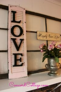 Recycled Shutter Wall Art with Letters