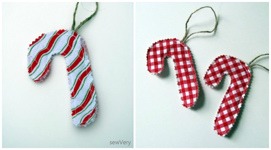 Simple Candy Cane Ornaments