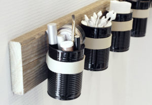 Tin Can Bathroom Storage