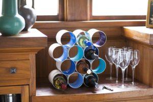 Wine Rack from Old Tin Cans
