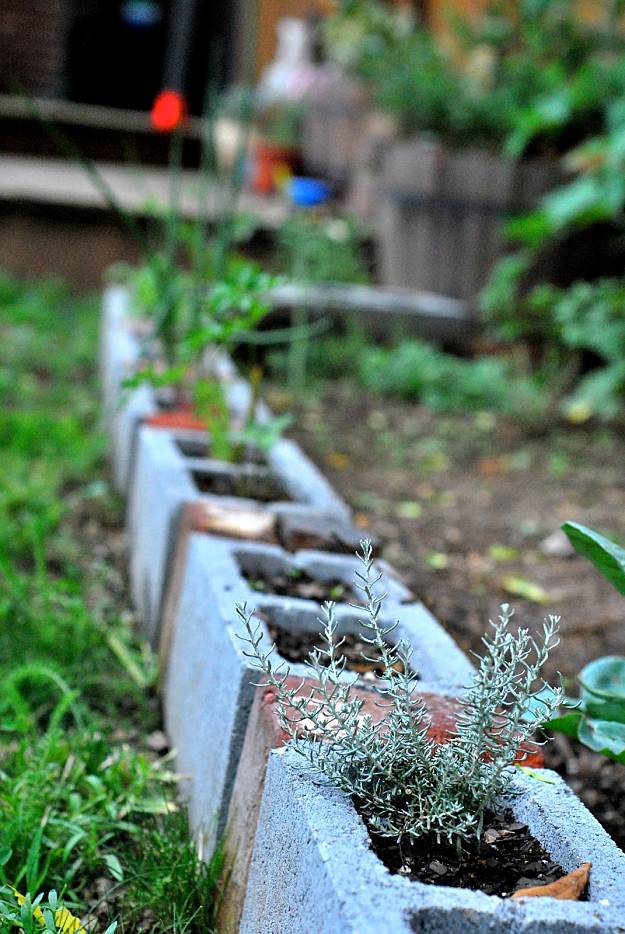 Cinder Blocks Garden Edging