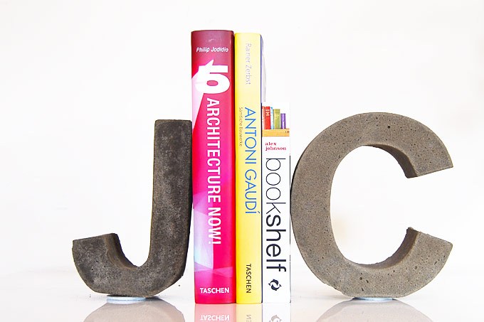 Concrete Letter Bookends