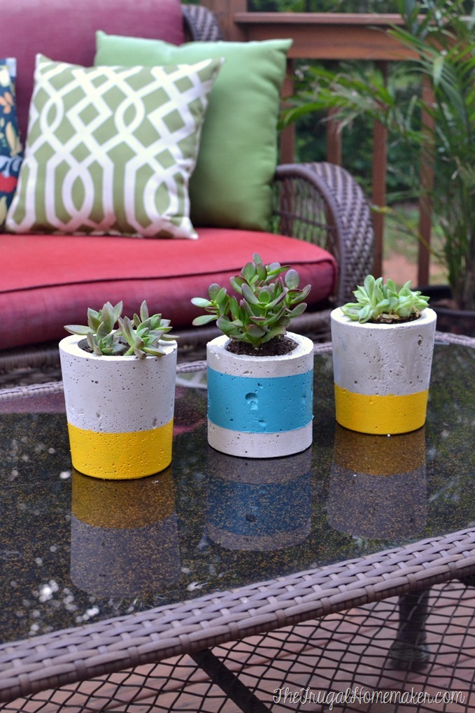 Painted Concrete Planters