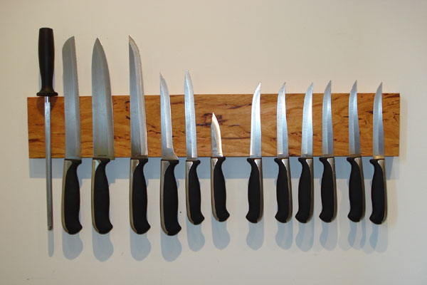 Magnetic Wooden Knife Holder