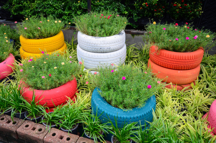 Recycled Tire Planters