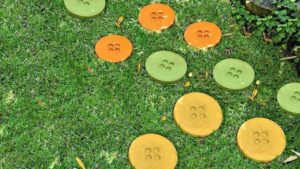 Garden Stepping Stones Shaped Like Buttons