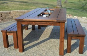 Garden Table With Built-in Ice Boxes