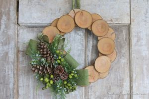 Wood Slice and Burlap Wreath