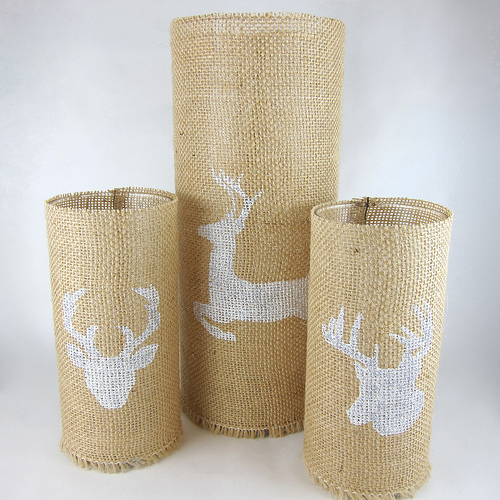 Burlap Candle Holders