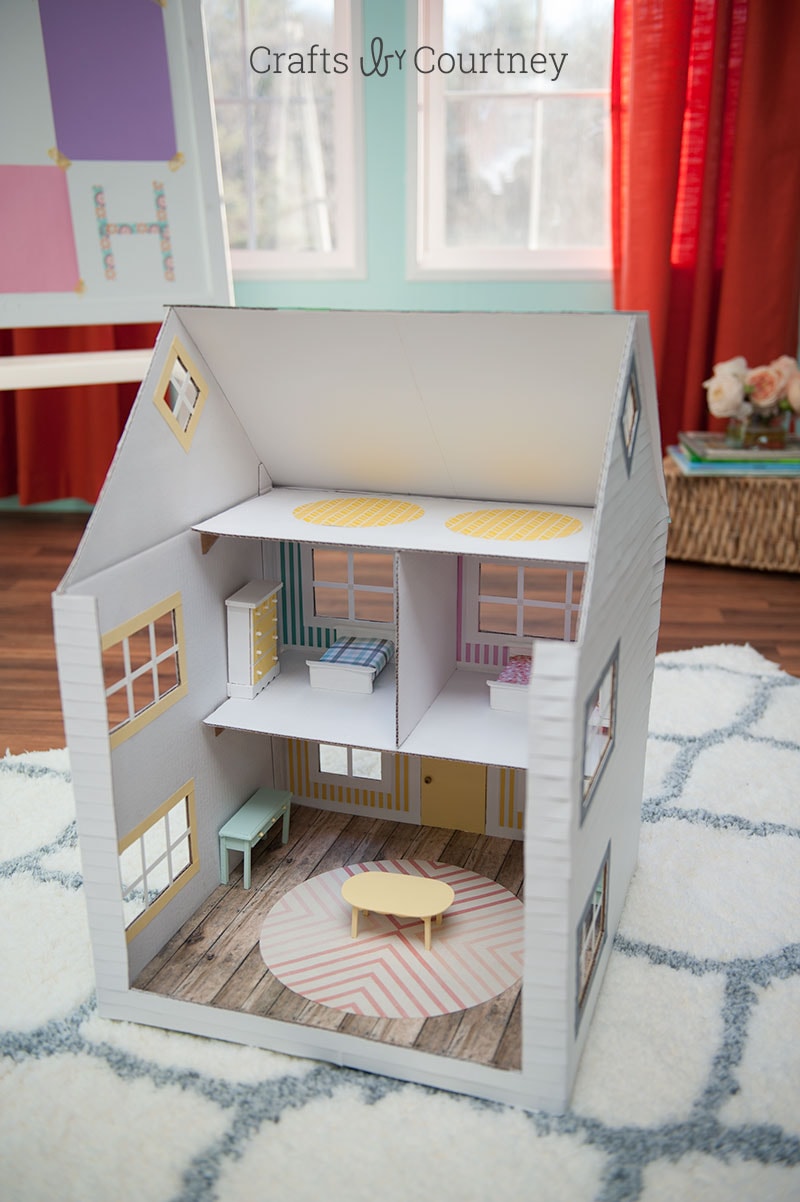 dollhouse from cardboard box