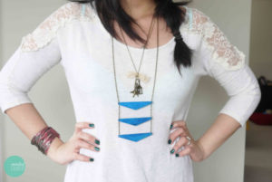 Geometric Triangle Ladder Necklace
