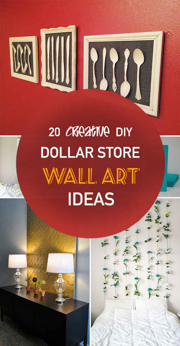 20 Creative DIY Dollar Store Wall Art Ideas - Happy DIYing