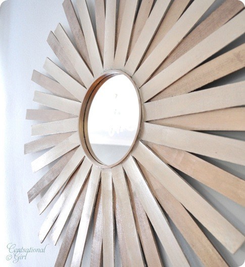 Paint Stick Sunburst Mirror